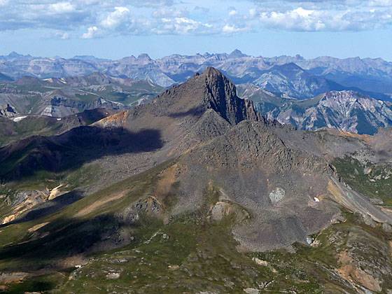 View looking west from the summit of Uncompahgre Peak 