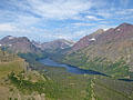 Peaks towering above Two Medicine Lake